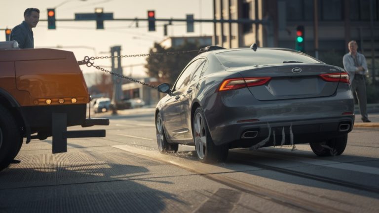 can a car be towed with the parking brake on?